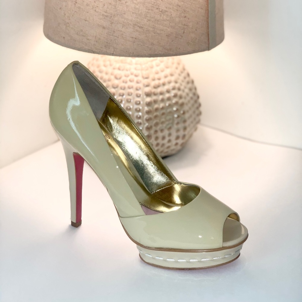 Cream Paris Hilton Platform Stilettos